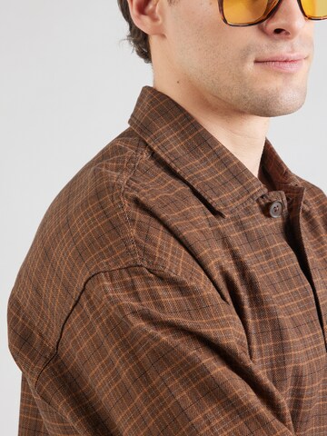 JACK & JONES Comfort fit Button Up Shirt 'JPRBLAMADISON' in Brown