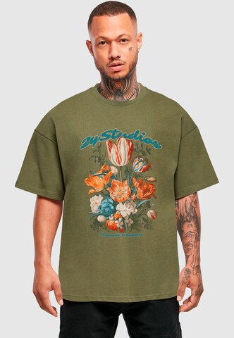 Maglietta 'Flowers' di 2Y Studios in verde: frontale