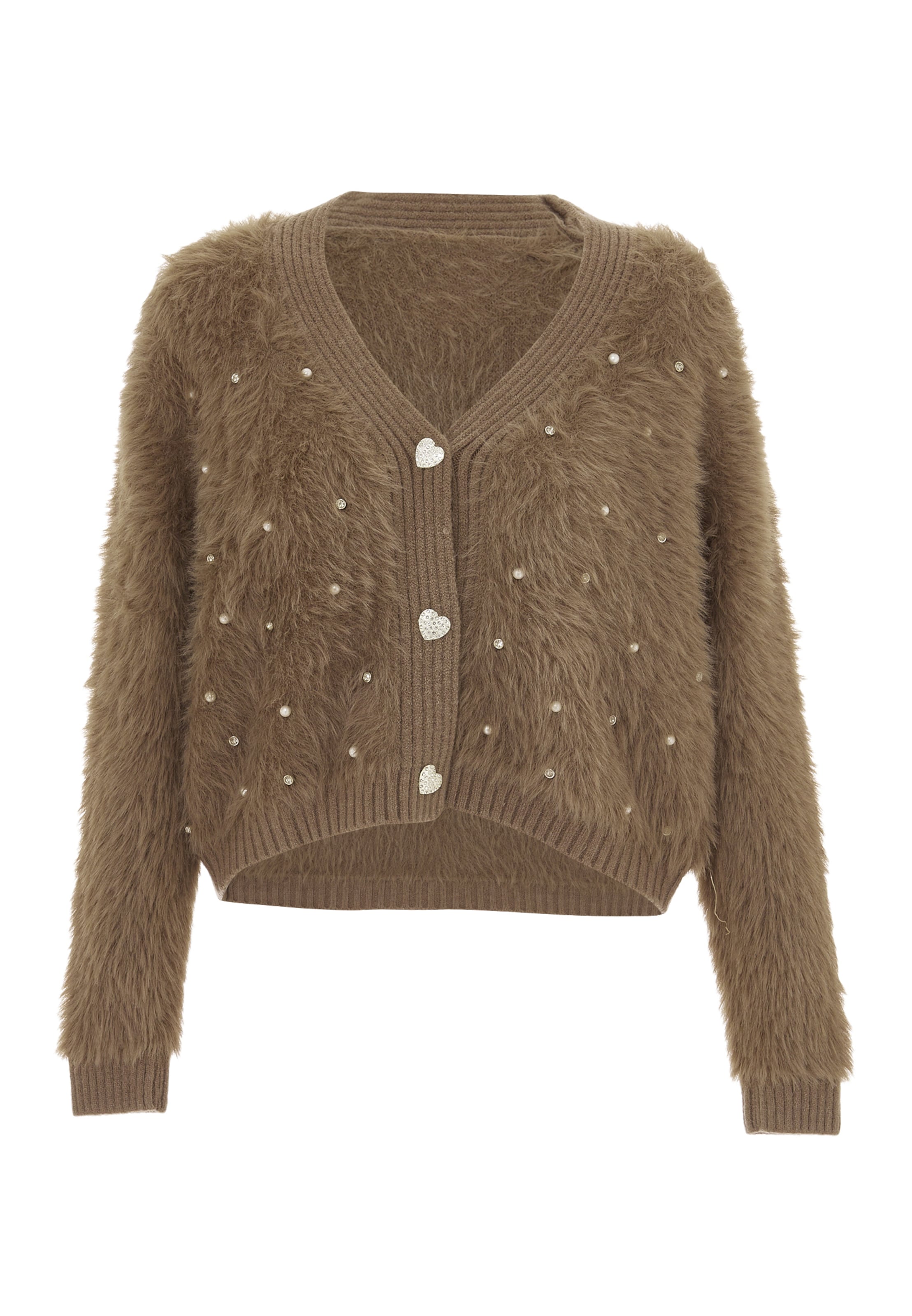 IMMY Neuletakki värissä ruskea: etupuoli