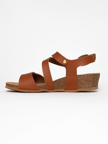 Bayton Strap sandal 'Reus' in Brown