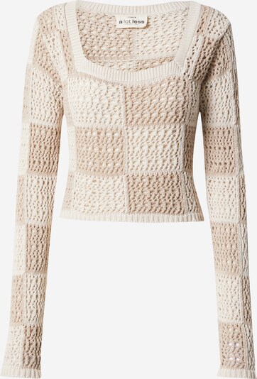 A LOT LESS Pullover 'Nora' in dunkelbeige / offwhite, Produktansicht