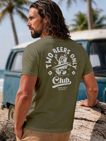Neverless Shirt 'Two Beers only Backprint' in Green