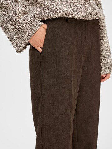 SELECTED FEMME Regular Pleated Pants 'Rita' in Brown