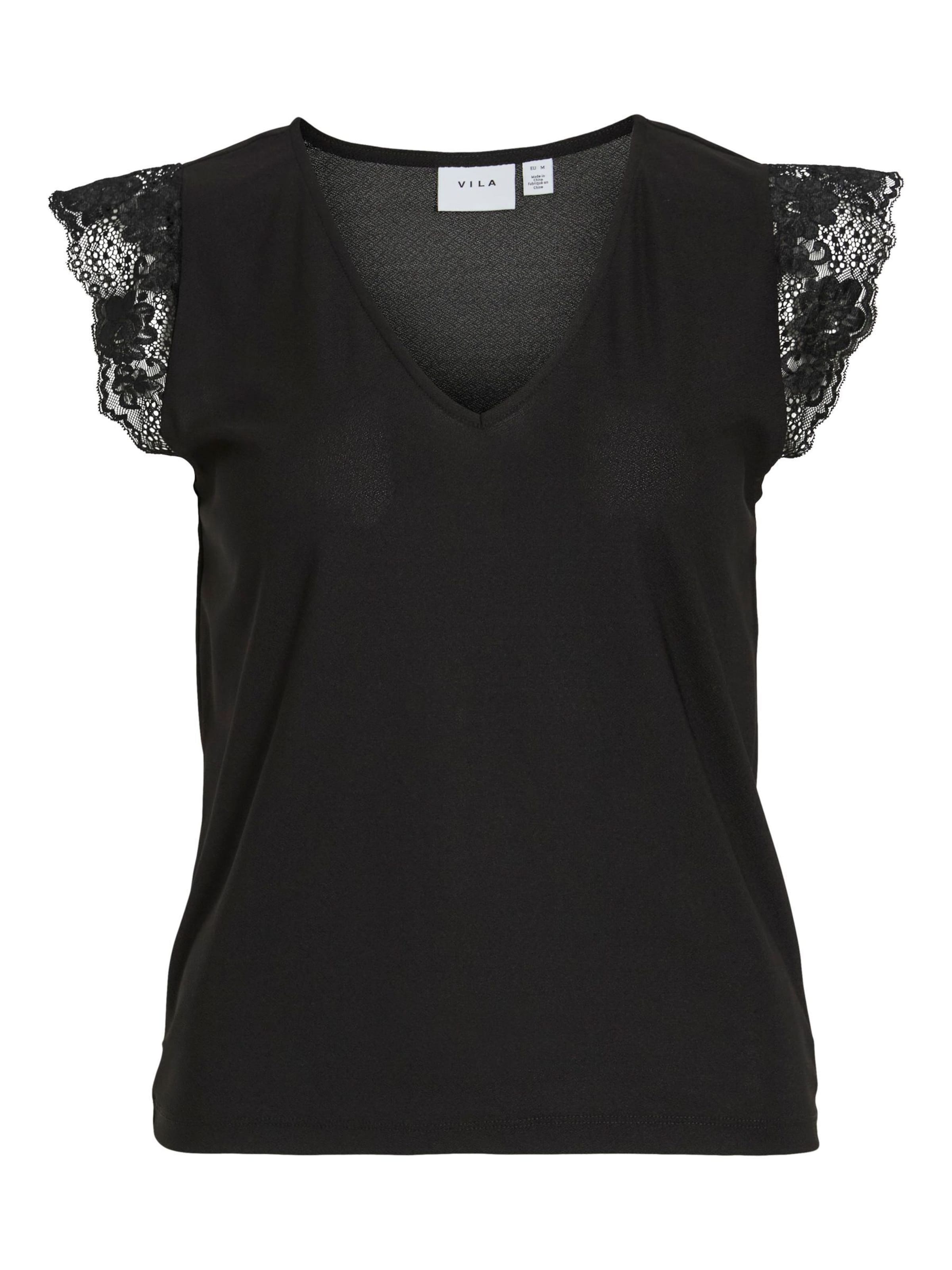 melns VILA Blūze 'VITrav': no priekšpuses