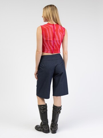 BROKE + SCHÖN Top 'Mesh Top mit gecracktem Muster' in Pink