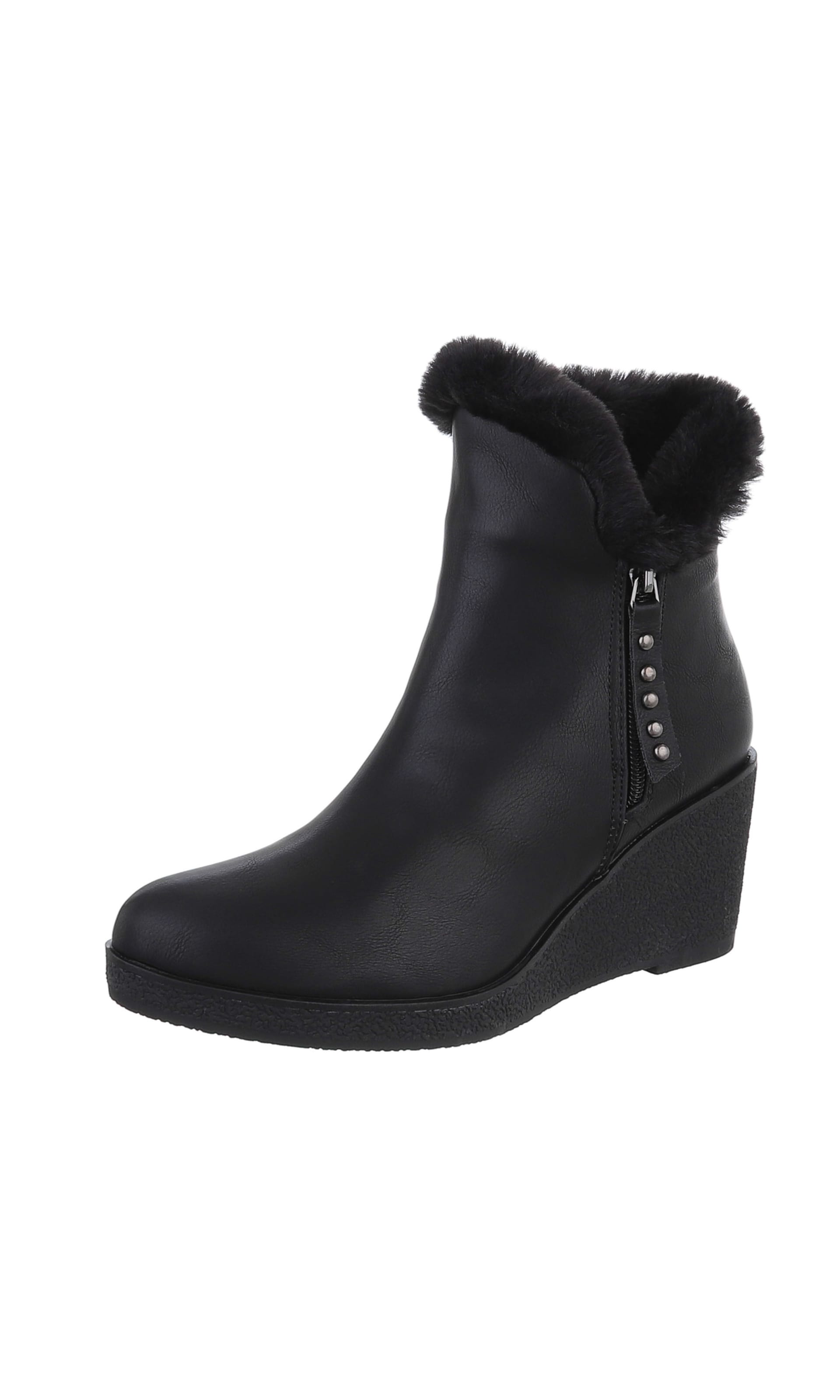 Ital-Design Stiefelette in Schwarz: Vorderseite