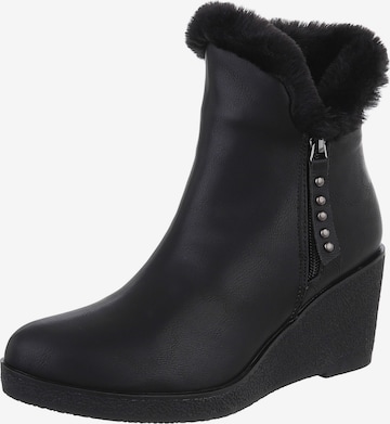 Ital-Design Ankle Boots in Black: front