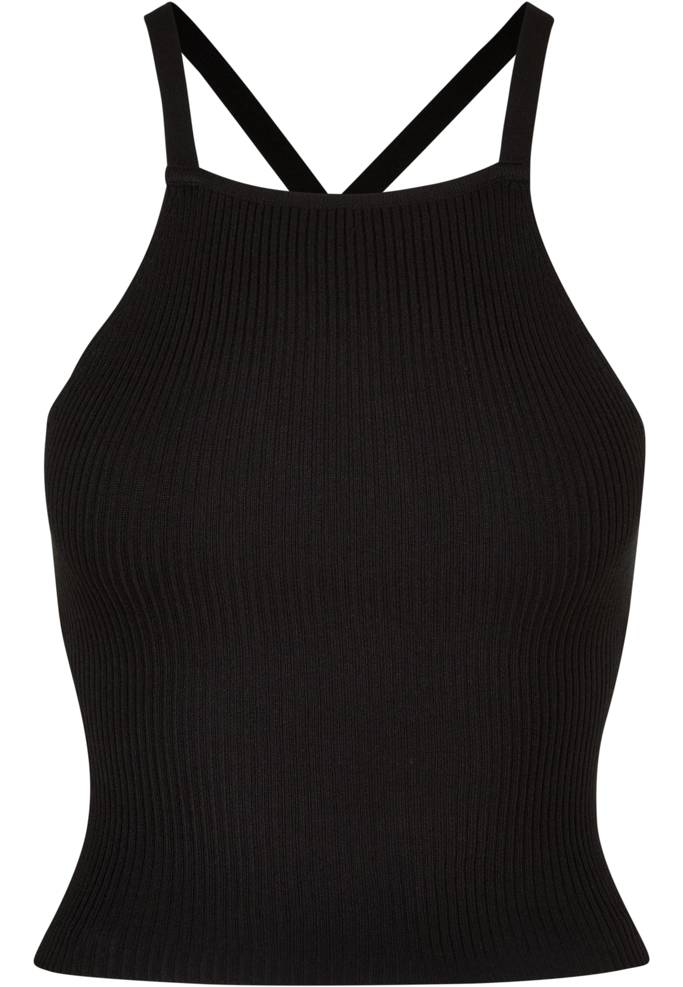Urban Classics Knitted Top in Black: front