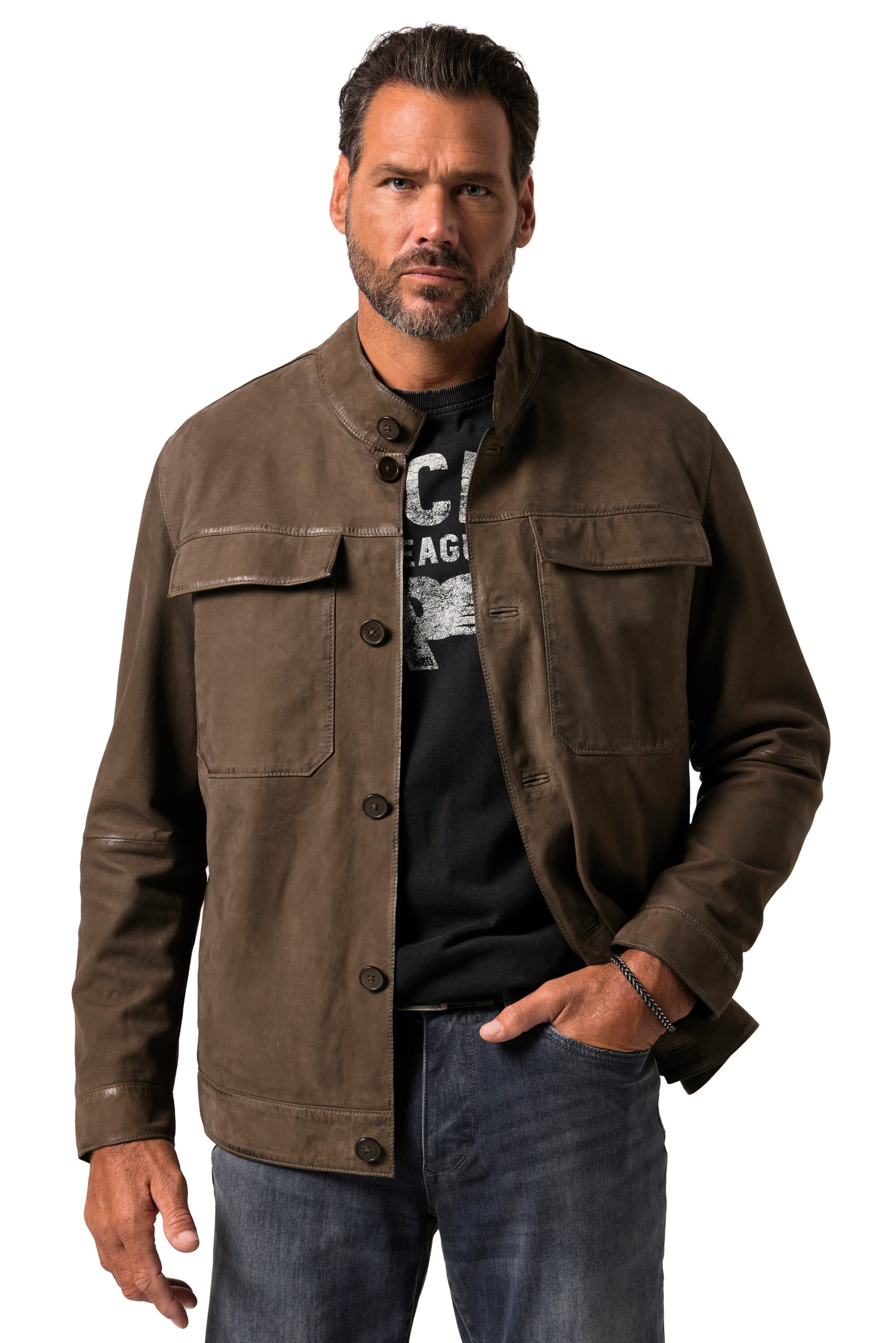 JP1880 Jacke in Braun: Vorderseite