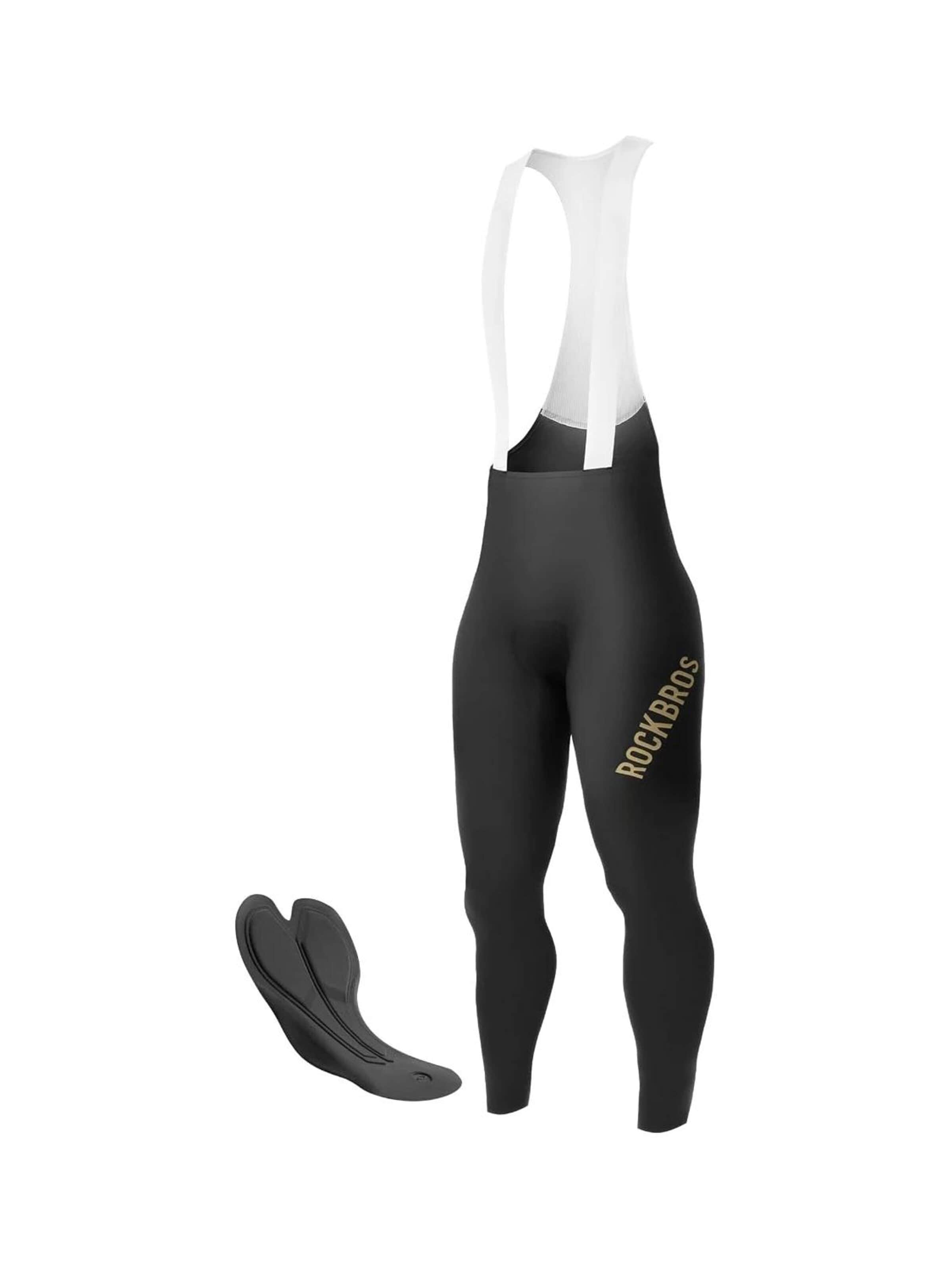 ROCKBROS Skinny Workout Pants 'Trägerhose Fahrradhose Herren Gepolstert' in Black: front