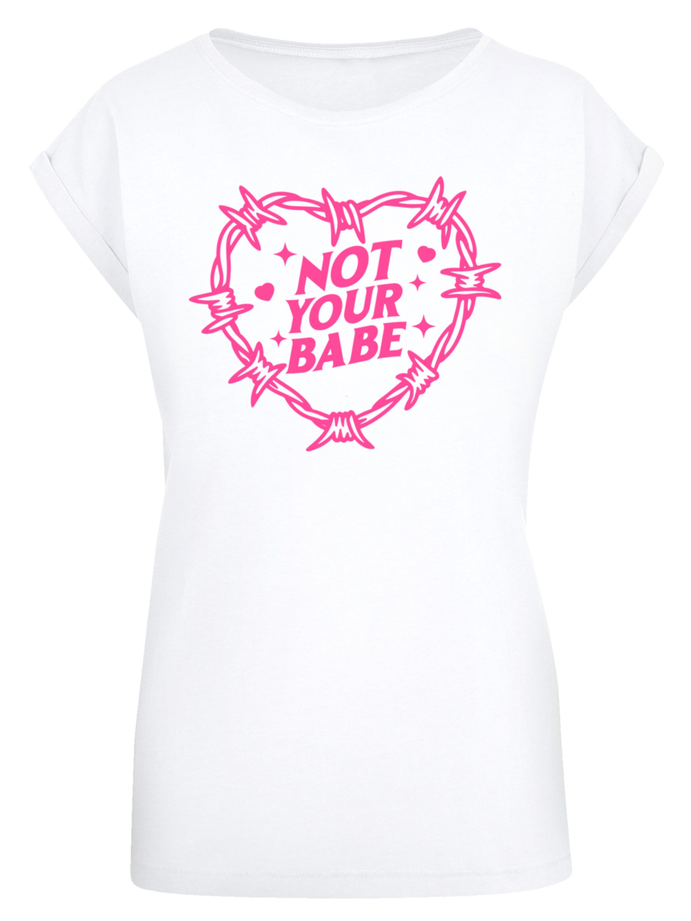 T-shirt 'Unabhängige Frau Not Your Babe Frauentag' F4NT4STIC en blanc : devant