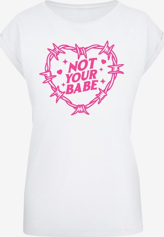T-shirt 'Unabhängige Frau Not Your Babe Frauentag' F4NT4STIC en blanc : devant