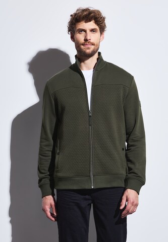 Street One MEN Zip-Up Hoodie in Green: front