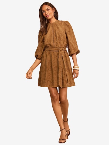 Robe-chemise love & roses en jaune : devant