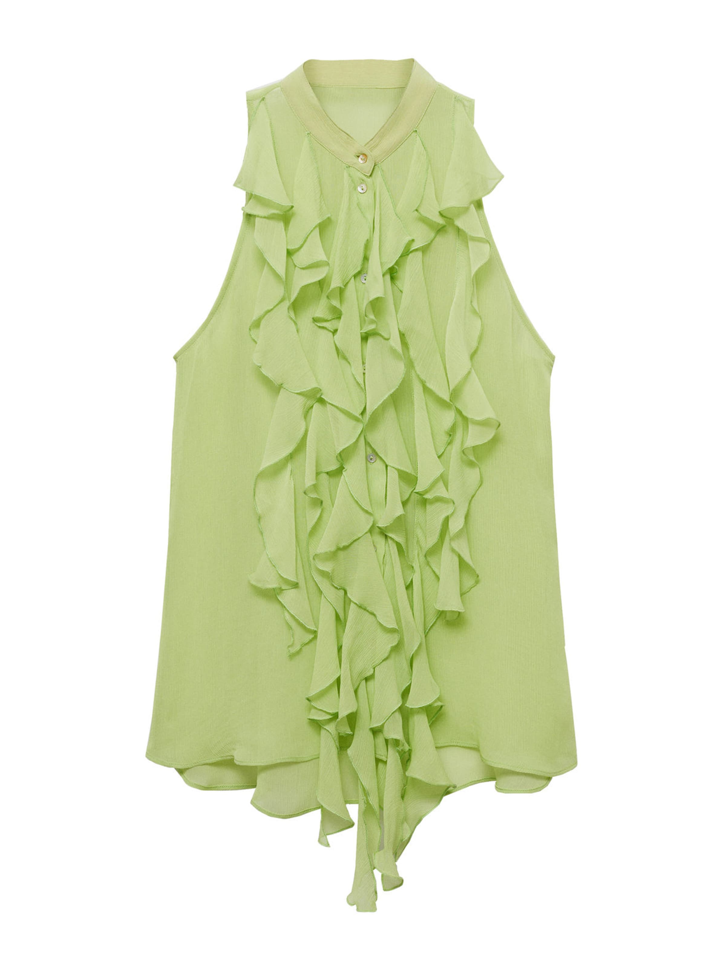 MANGO Bluse 'Camelia' in Grün: Vorderseite