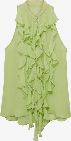 MANGO Blouse 'Camelia' in Groen: voorkant