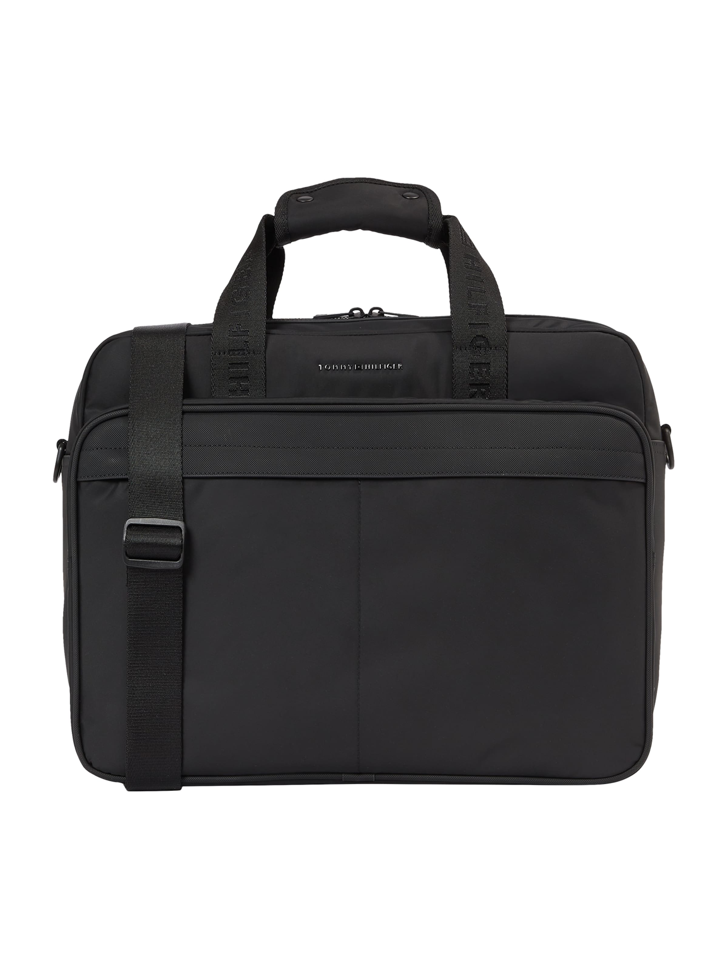 TOMMY HILFIGER Taška na notebook – černá: přední strana