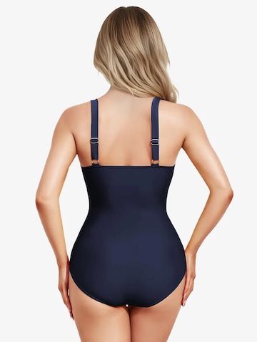 Shapetape Push-up Shaping swimsuit 'Corrigerende Badpak met Sierplooitjes' in Blue