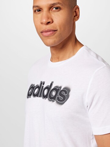 balta ADIDAS SPORTSWEAR Sportiniai marškinėliai 'Aeroready Workout Silicone Print Linear Logo'