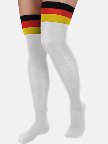 Chaussettes montantes 'Deutschland' normani en blanc : devant