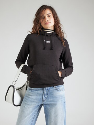 Tommy Jeans Sweatshirt 'ESSENTIAL' in Black: front