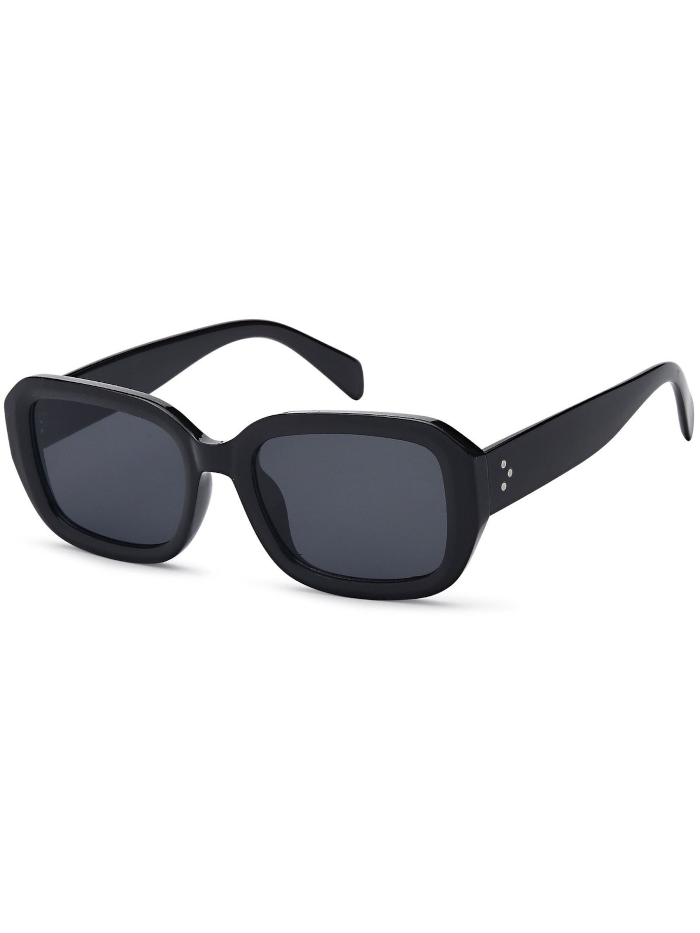 styleBREAKER Sonnenbrille 'Retro Sonnenbrille Breiter Rahmen Rechteckig'‌‌‌‌‌‌‌‌‌ in Schwarz: Vorderseite