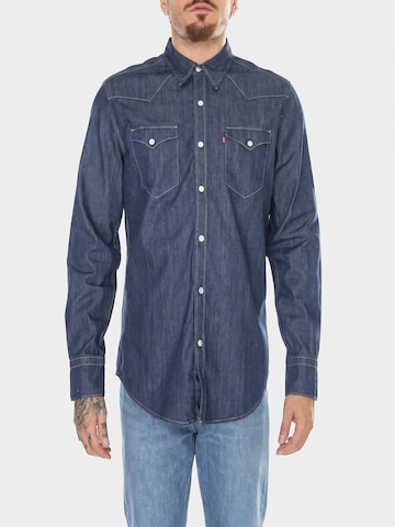 Comfort fit Camicia 'M' Barstow Western Standard Red Cast Rinse Marbled TH 2H 19 Shirt' di LEVI'S ® in blu