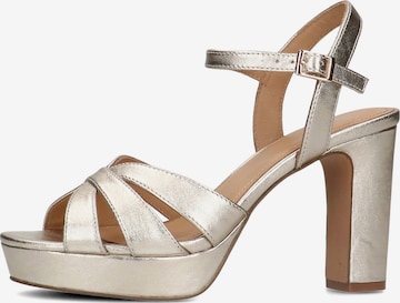 MANFIELD Sandalen met riem in Goud: voorkant