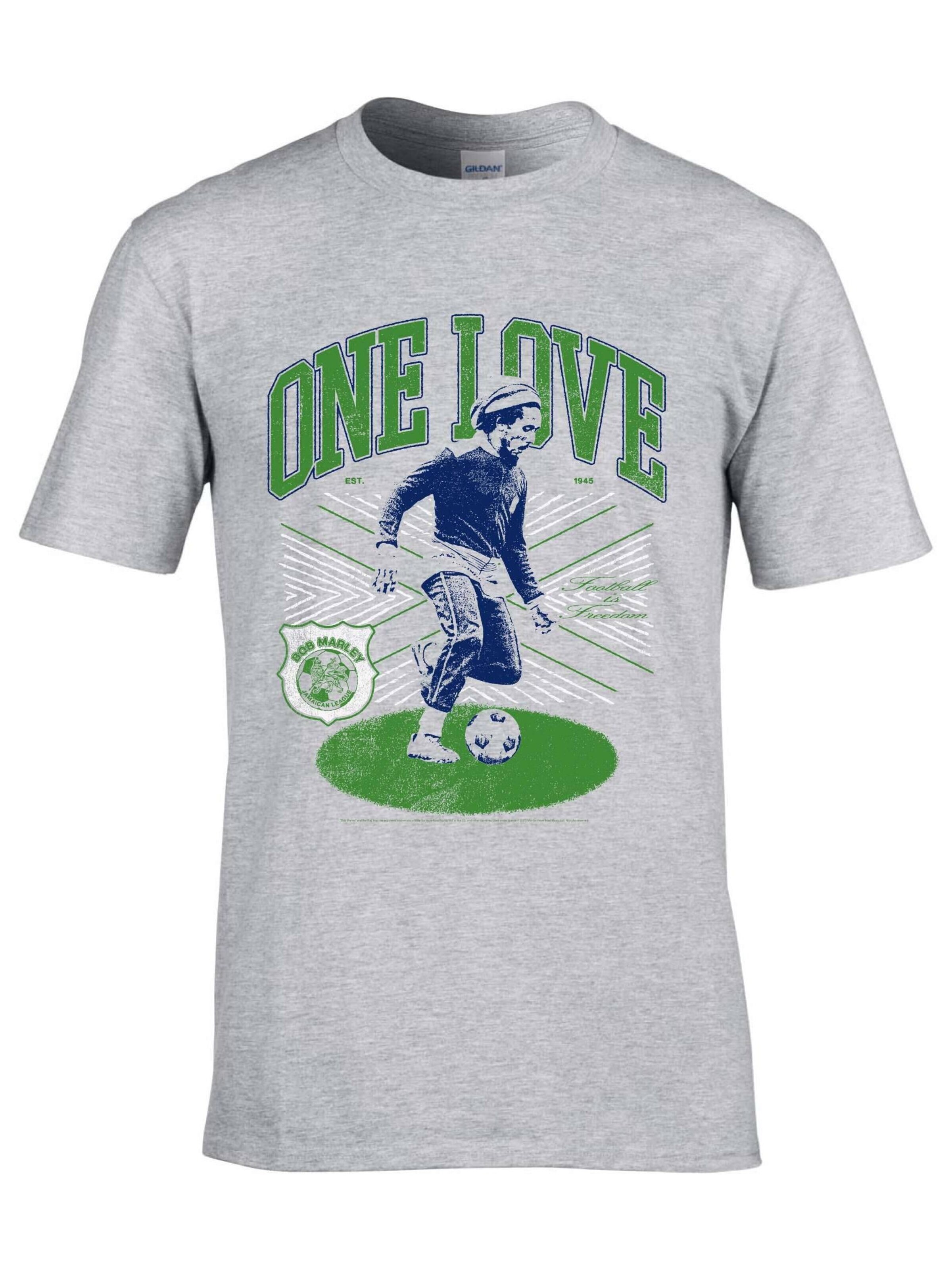 Bob Marley Shirt 'One Love' in Grey: front