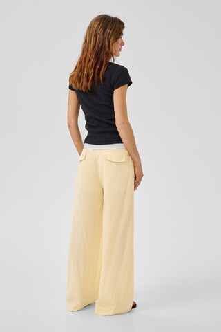 My Essential Wardrobe Wide leg Bandplooibroek 'MWZoe' in Geel