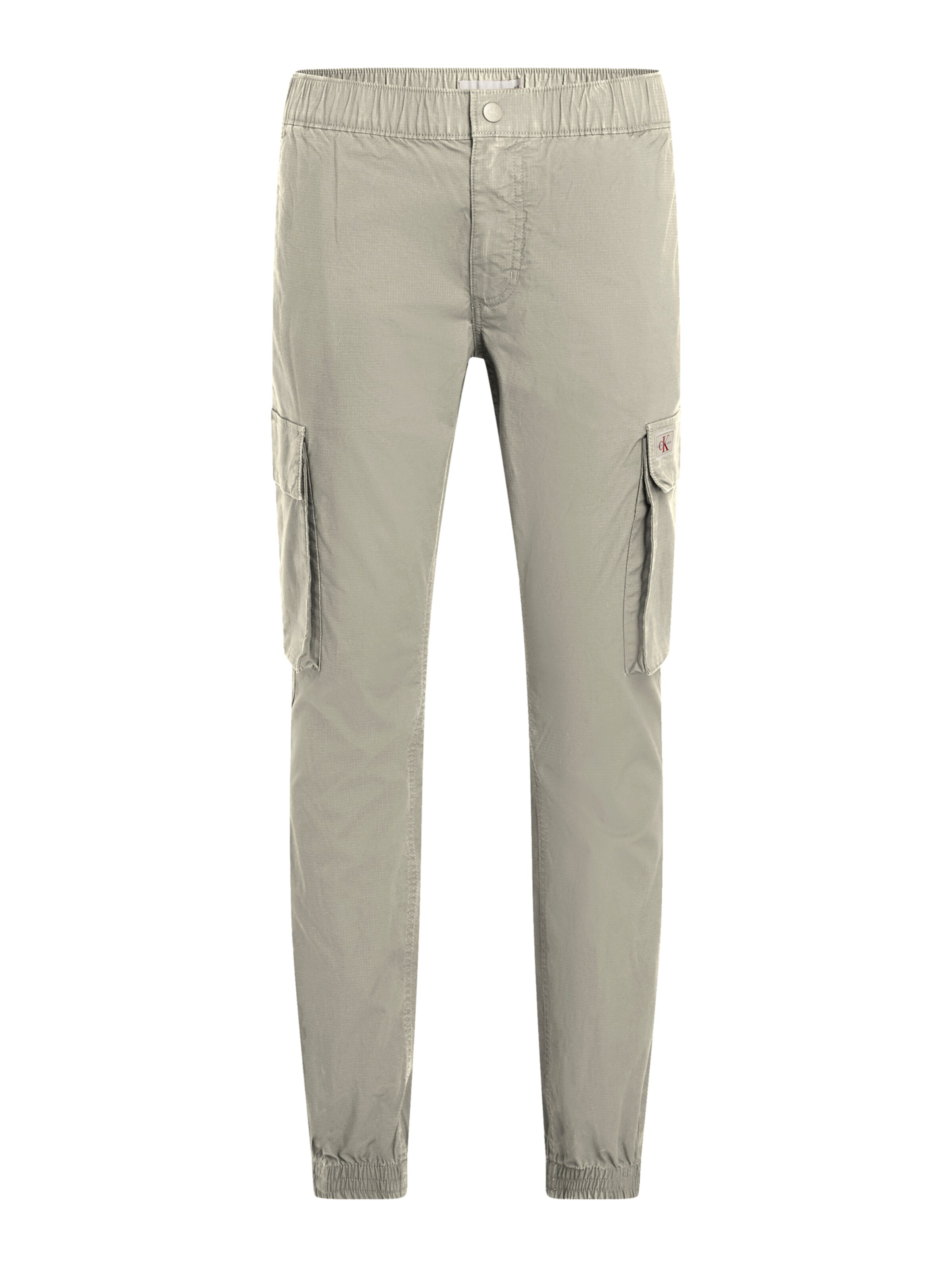 Calvin Klein Jeans Ozke Kargo hlače | siva barva: sprednja stran