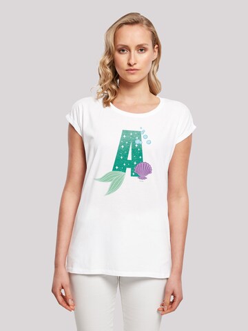 T-shirt 'Disney Alphabet A Is For Ariel' F4NT4STIC en blanc : devant