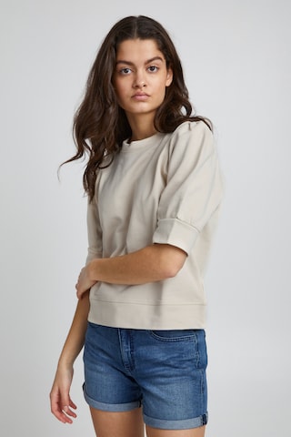 ICHI Sweatshirt in Beige: front