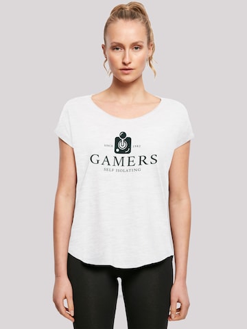 F4NT4STIC Shirt 'Retro Gaming Gamers Self Isolating' in White: front