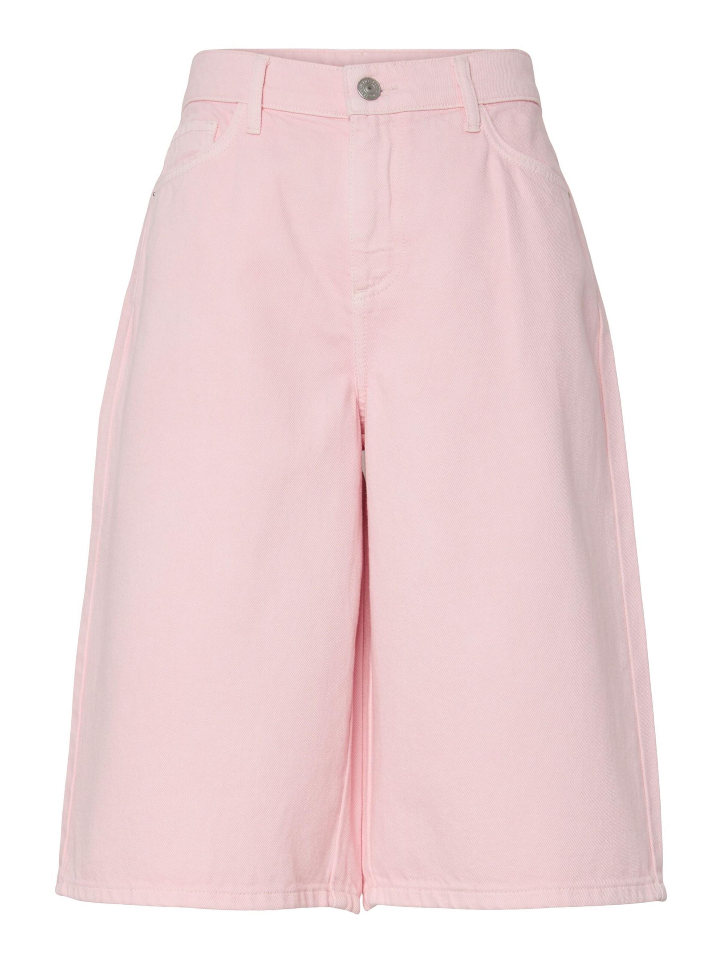 PIECES Wide Leg Shorts 'PCSky' in Pink: Vorderseite