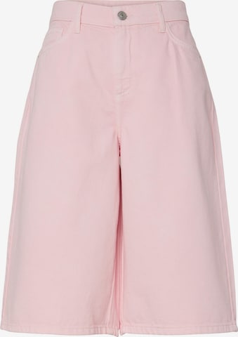 PIECES Wide Leg Shorts 'PCSky' in Pink: Vorderseite