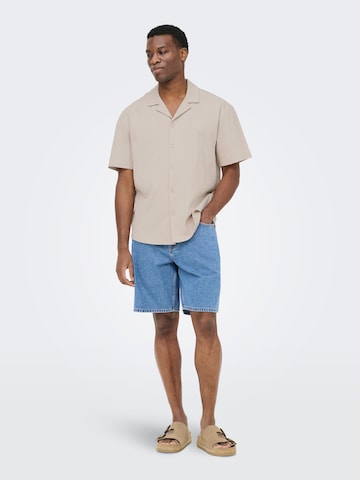 Coupe regular Chemise 'ONSEddie' Only & Sons en beige