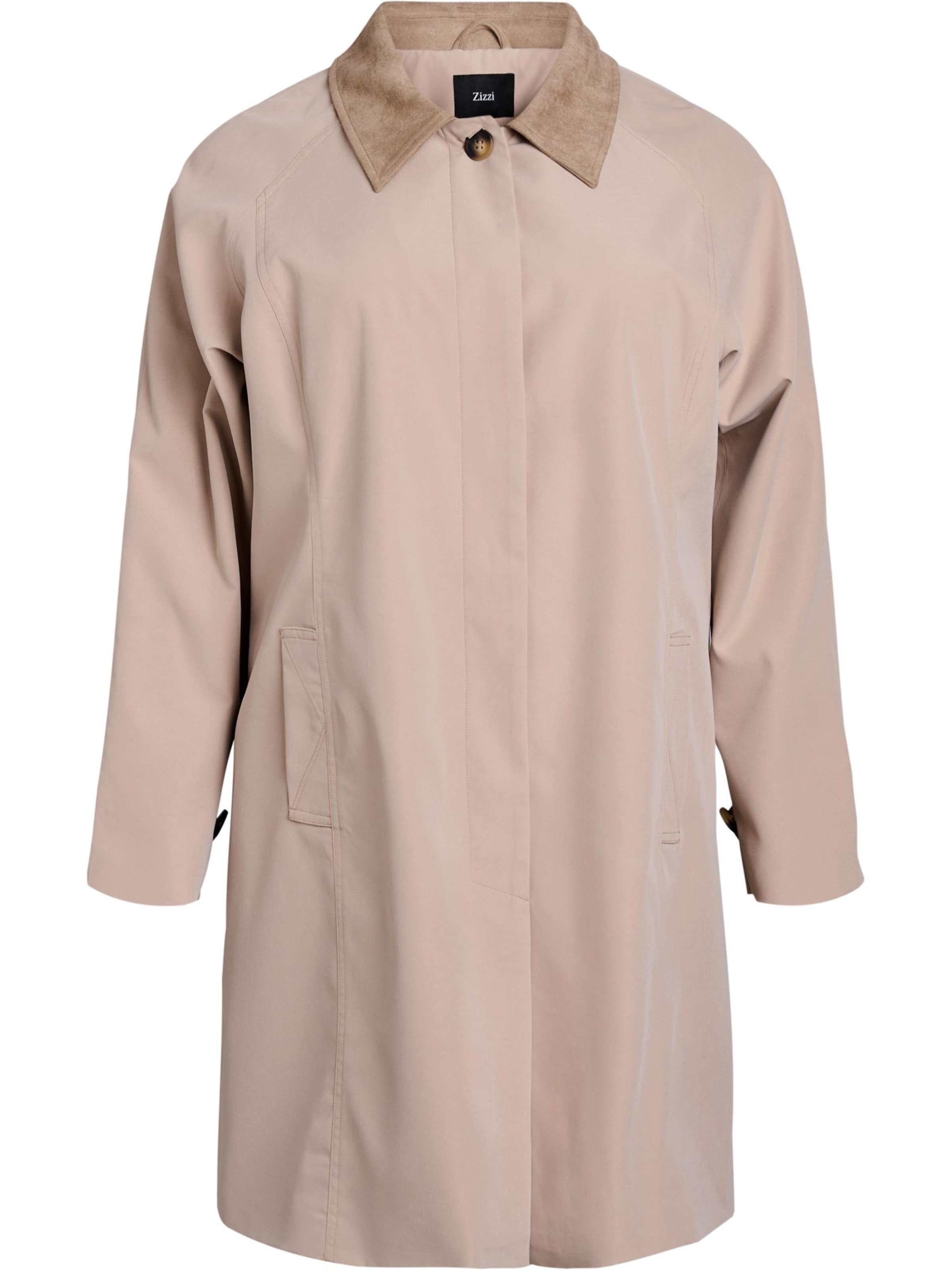 Zizzi Демисезонное пальто в Бежевый: спереди