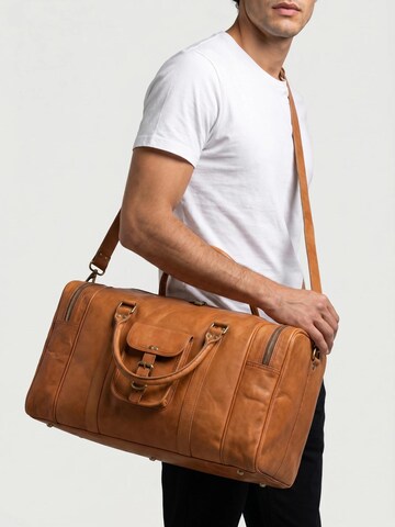 SID & VAIN Travel Bag 'Weekender LANDON echt Leder' in Brown