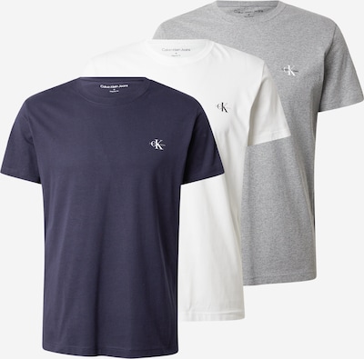 Marškinėliai iš Calvin Klein Jeans, spalva – tamsiai mėlyna / margai pilka / balta, Prekių apžvalga