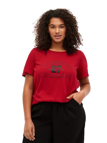 Zizzi Shirt 'VDANNA' in Red: front