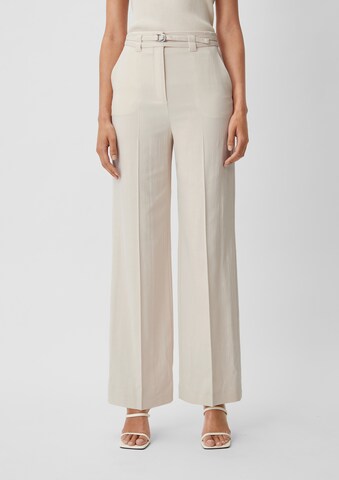 Loosefit Pantalon à plis COMMA en beige : devant