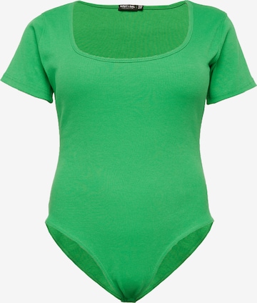 Nasty Gal Plus Shirt bodysuit in Green: front