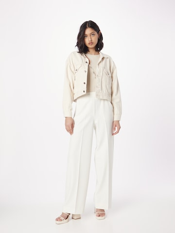 Calvin Klein Wide leg Pleated Pants in White