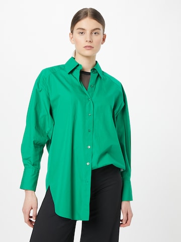 HUGO Блуза 'Ennia' в зелено: отпред