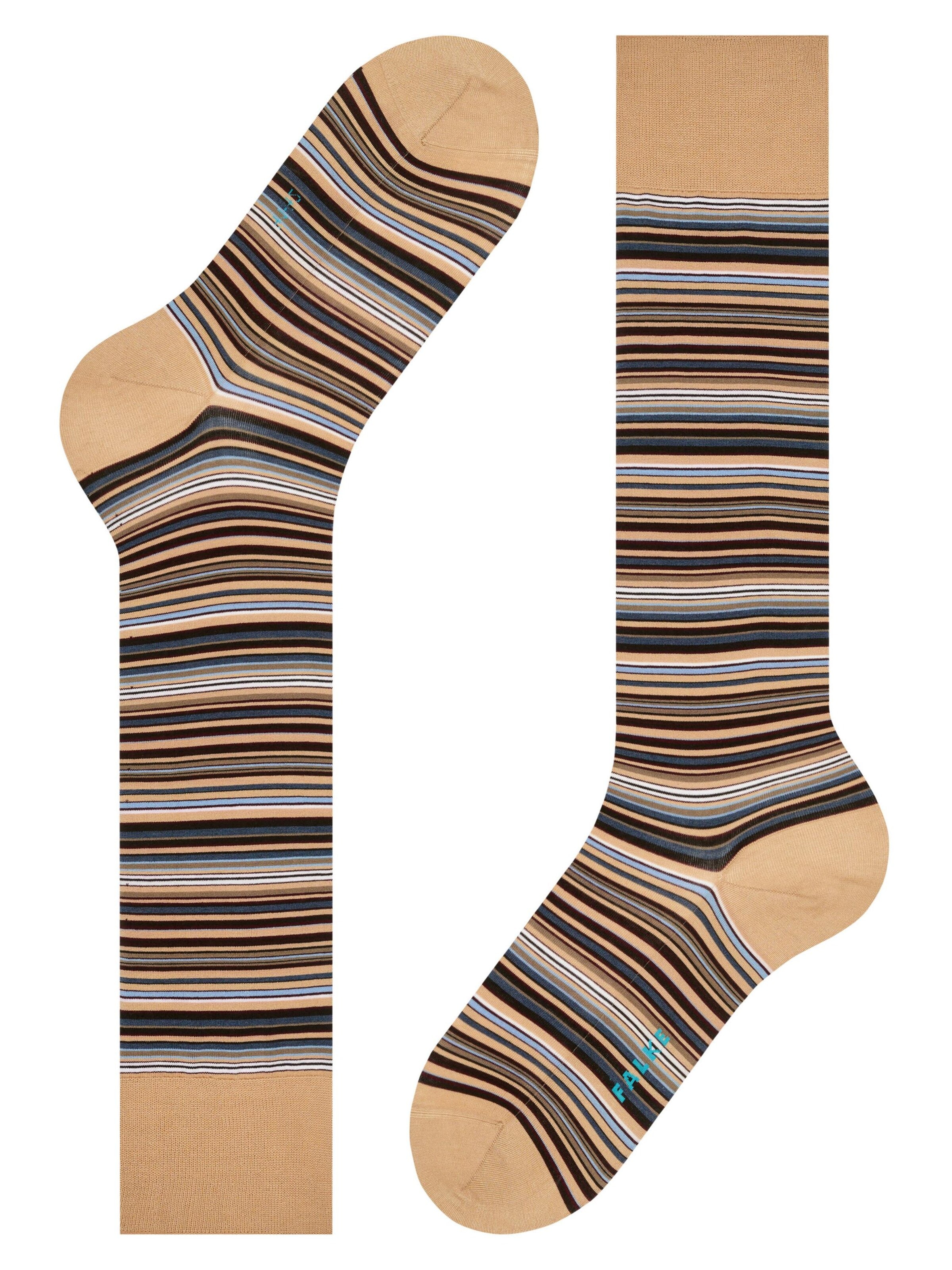 FALKE Knee High Socks 'Microblock' in Brown: front