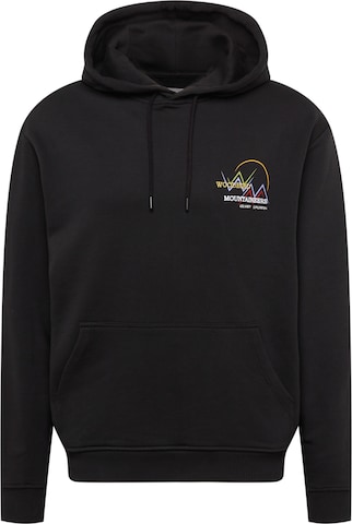 Woodbird Sweatshirt 'Mountaineer' in Black: front