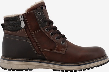 TOM TAILOR - Botas com atacadores em castanho: frente