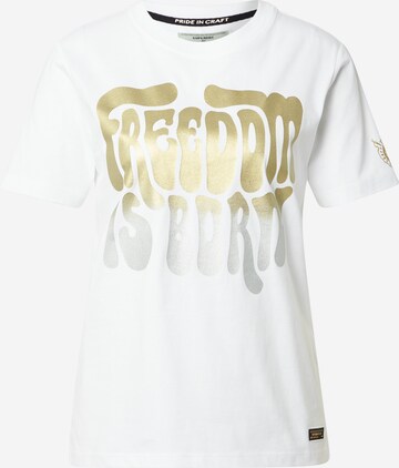 T-shirt 'Military Narrative' Superdry en blanc : devant