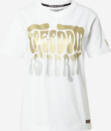 T-shirt 'Military Narrative' Superdry en blanc : devant